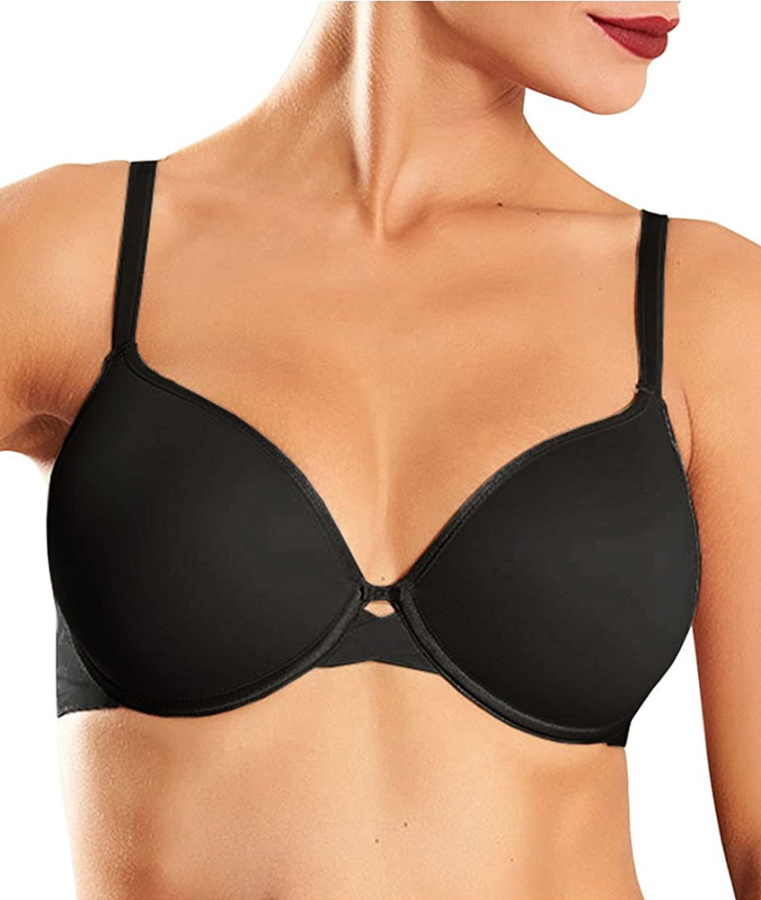 Chantelle Modern Invisible Reggiseno T-Shirt Senza Cuciture – Nero, Taglia 75E (3E), Coppa Memory, Progettato In Francia