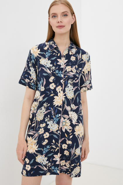 Koszula nocna Triumph Boyfriend NDW SSL BOYFRIEND granat w kwiaty