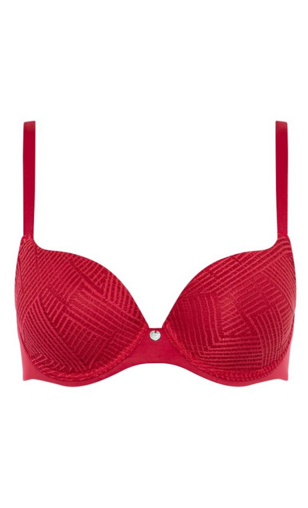 Biustonosz usztywniany Emma na fiszbinach Femilet by Chantel F98160 czerwony Biustonosz usztywniany Emma na fiszbinach Femilet by Chantel F98160 czerwony
