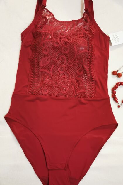 Koronkowe czerwone body Passionata by Chantelle Mindset P47G6