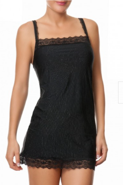 C11 Elegancka koszulka nocna Antigel Dandissima czarna ELC1211