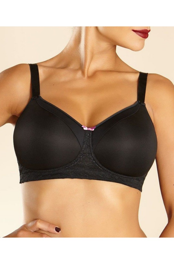 Gładki, lekko usztywniany biustonosz Chantelle C29420 pooperacyjny czarny