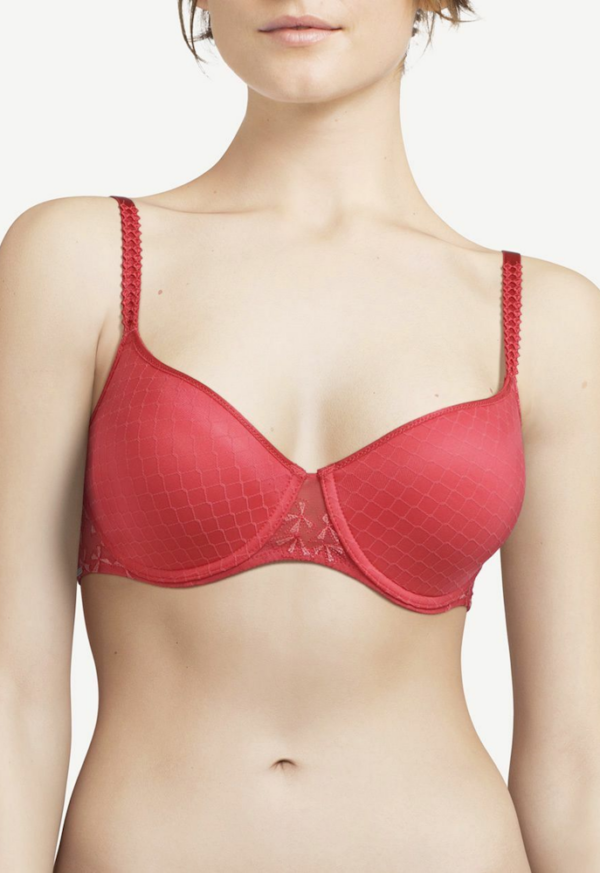Lekko usztywniany biustonosz Chantelle na duży biust Instants C13A60 czerwony Lekko usztywniany biustonosz Chantelle na duży biust Instants C13A60