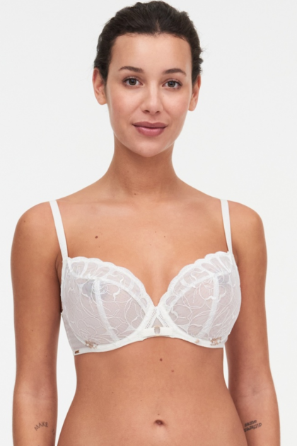 Nieusztywniany koronkowy biustonosz z fiszbiną Chantelle Fleurs C12M10