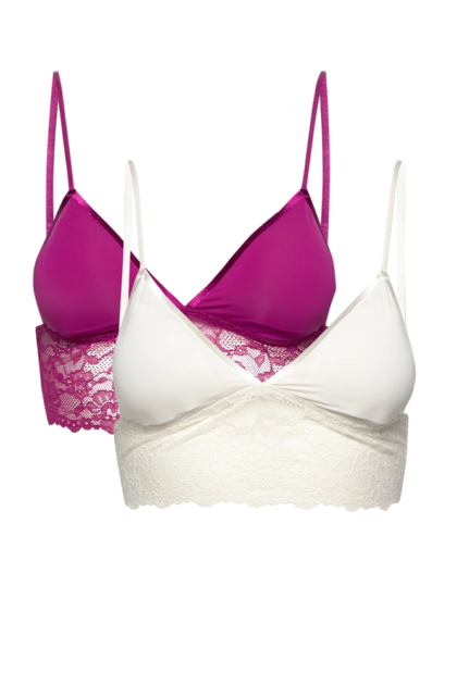 Lekko usztywniane biustonosze bez fiszbin 2 szt. Dorina Crystal