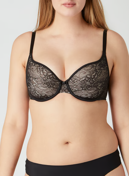 Lekko usztywniany koronkowy biustonosz Naturana Blue lable Salamanca 7655