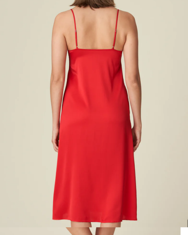 Długa czerwona jedwabna koszulka nocna Marie Jo Linda 0802350 tył