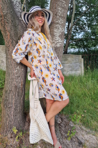 Ubrania plażowe koszula z bawełny