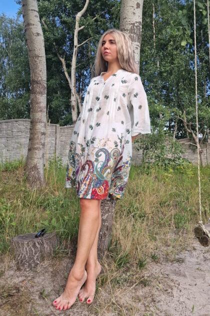 Tunika koszulowa ludowy wzór Magic Mare bawełna