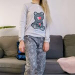 Piżama damska Odelia Sorbetto z misiem długi rękaw i spodnie