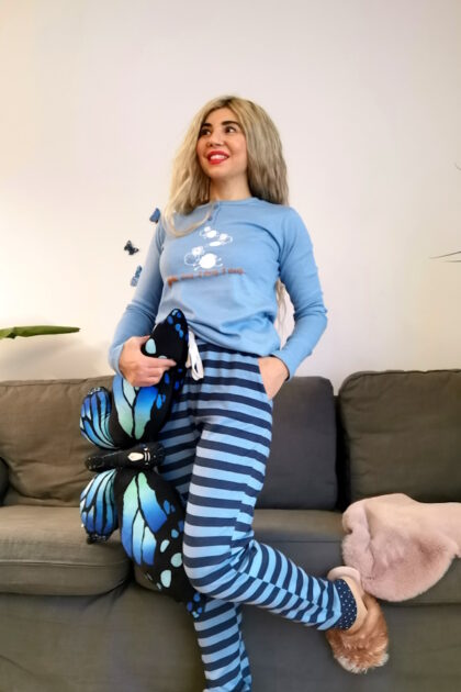 A B Piżama damska z dzianiny Sorbetto Safira D002123