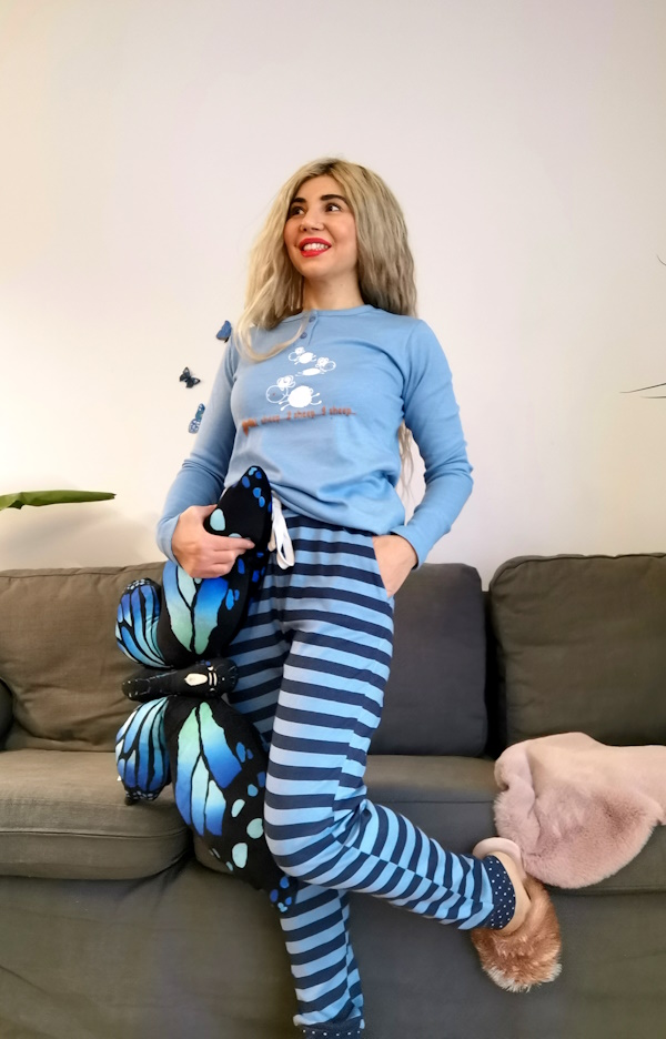 A B Piżama damska z dzianiny Sorbetto Safira D002123