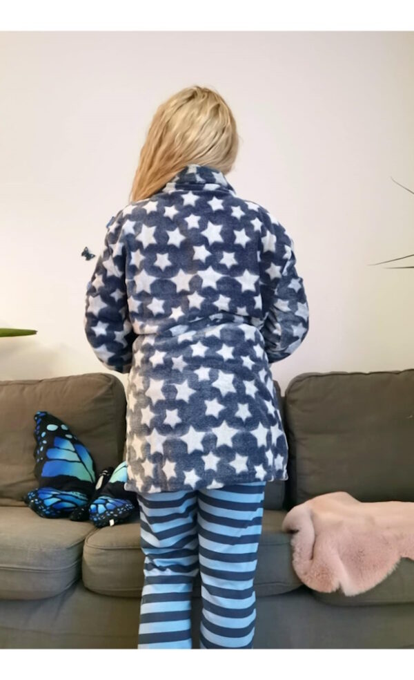 Szlafrok damski polarowy Sorbetto Andromeda w gwiazdki