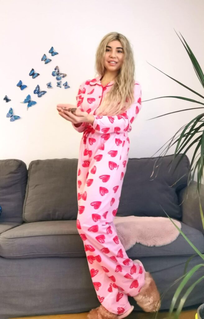 Zapinana włoska piżama damska Sorbetto Vivian z bawełny