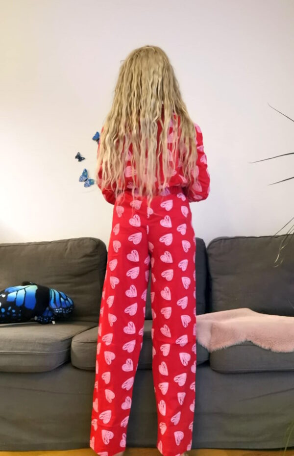 Zapinana włoska piżama damska Sorbetto Vivian z bawełny tył