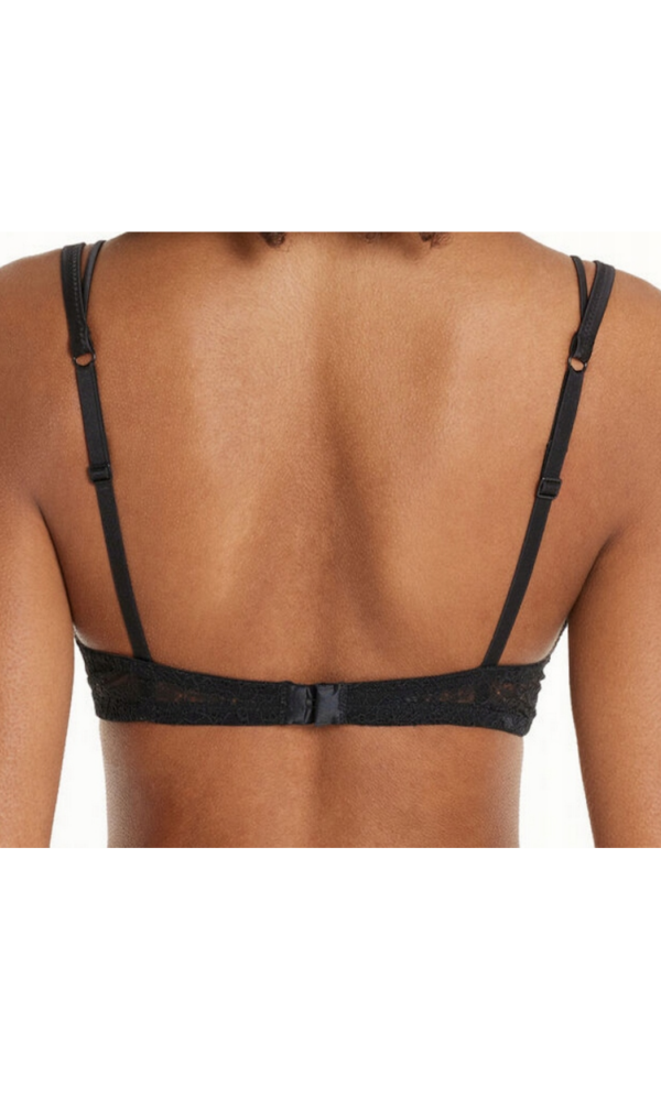 Czarny koronkowy biustonosz push-up Tezenis 1RG1745 tył