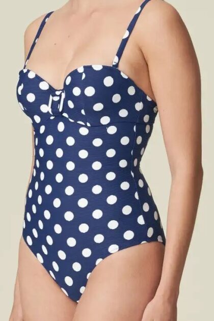 Jednoczęściowy kostium kąpielowy w groszki