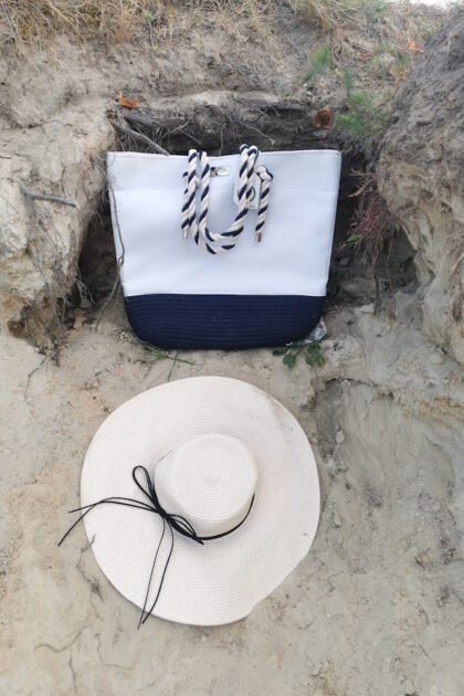 Ekskluzywna duża torba plażowa torba w stylu marynarskim hiszpańskiej marki Coala Bay. Komplet torebek plażowych