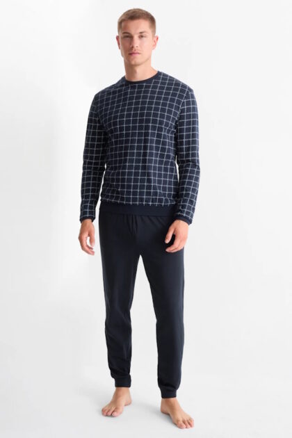Męska piżama jersey bawełna C&A długi rękaw, długie spodnie 2175283