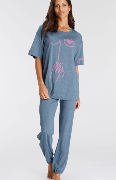 Piżama damska Sets PK SSL 10 CO_MD niebiskopopielaty