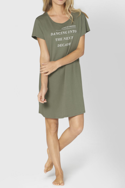 Triumph Nightdresses NDK 01 bawełniana koszula nocna khaki