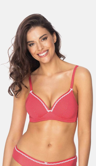 Biustonosz bez fiszbin Viania 216456 - czerwony