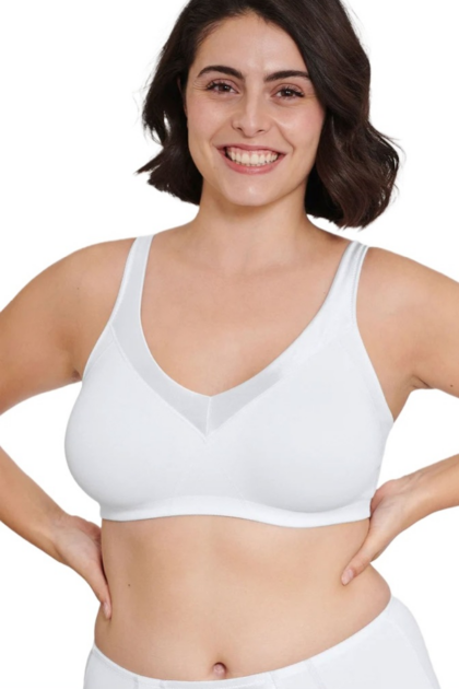 Biustonosz bez fiszbin Naturana 5327 bialy