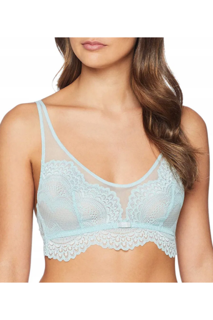 Braletka Triumph Darling Spotlight N miękki biustonosz koronkowy bez fiszbin mieta