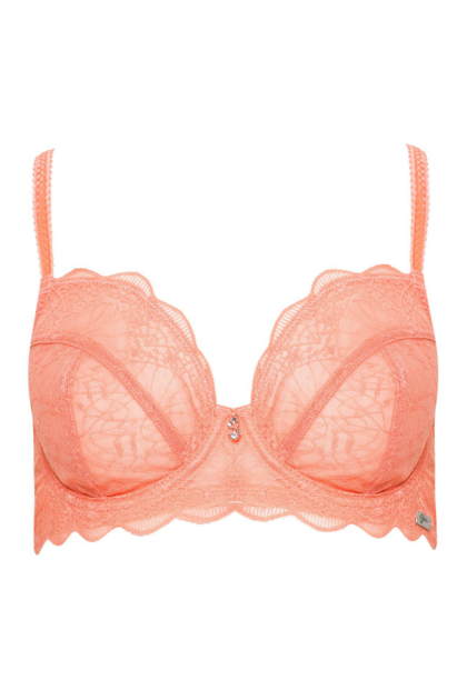 Koronkowy biustonosz Naturana Cybele 17404 na fiszbinach koral